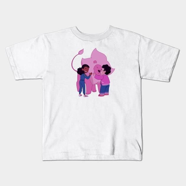 Steven, Connie and Lion Kids T-Shirt by maxtrology